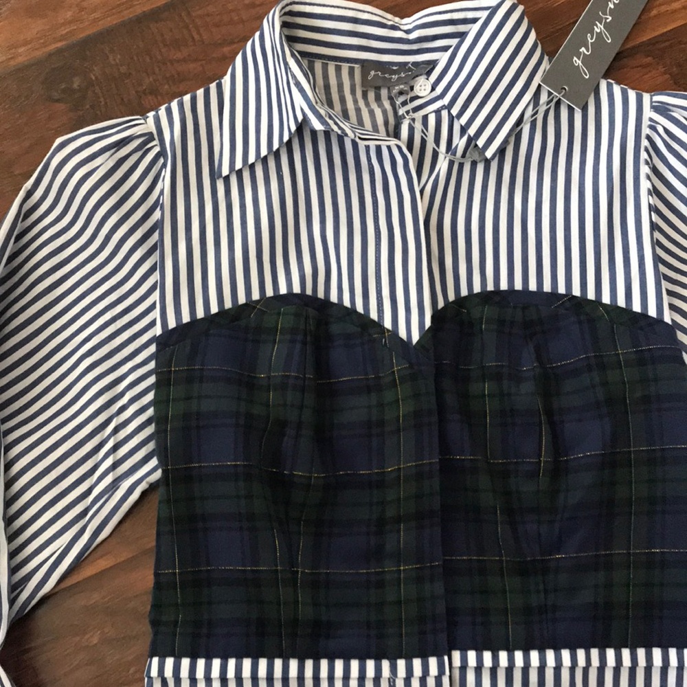 Plaid/striped button down - Picture 2 of 6